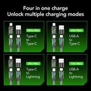 240W 4-in-1 USB C Cable | Fast Charging Multi-Device Cable – Sleekposh