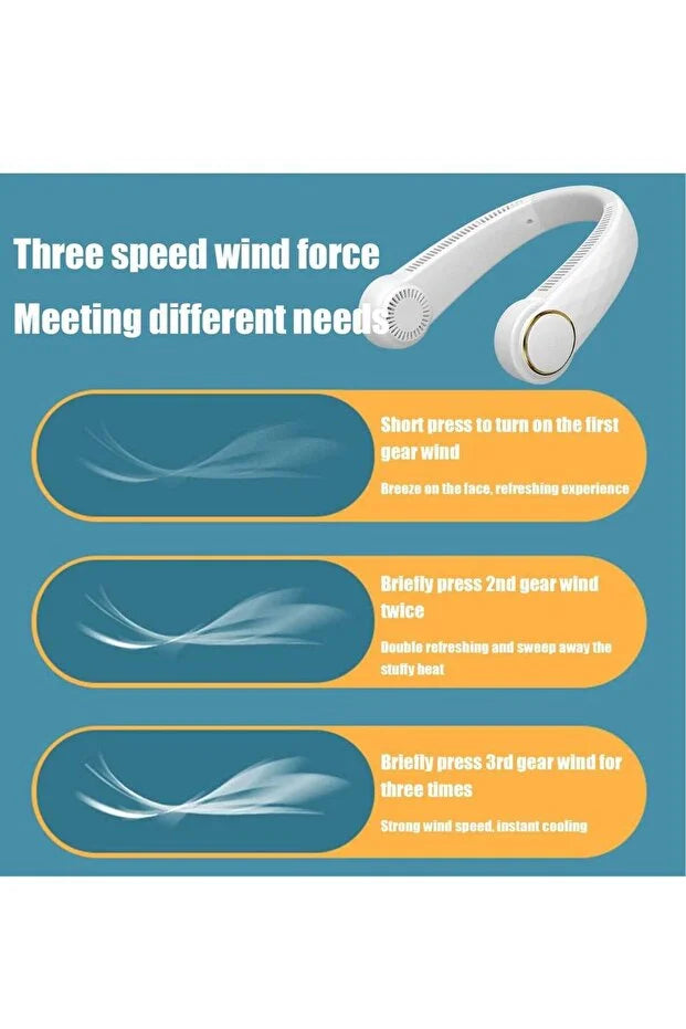 Bladeless Neck Fan — Wearable Portable Cooling | Hands Free 360° Airflow | USB Rechargeable | UAE Dubai Fast Delivery
