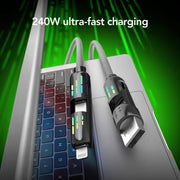 240W 4-in-1 USB C Cable | Fast Charging Multi-Device Cable – Sleekposh