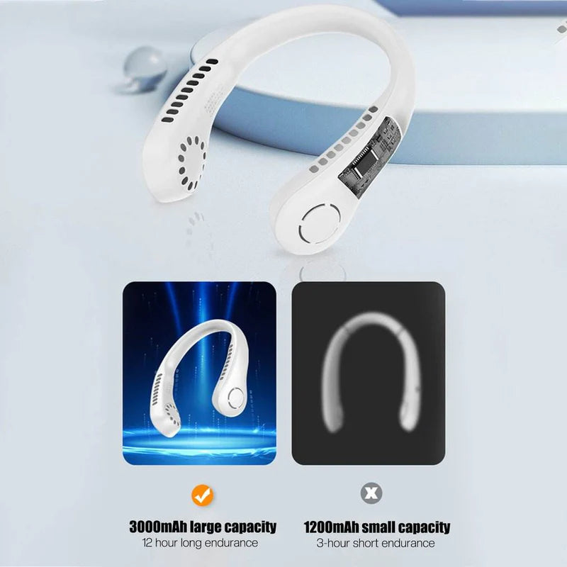 Bladeless Neck Fan — Wearable Portable Cooling | Hands Free 360° Airflow | USB Rechargeable | UAE Dubai Fast Delivery
